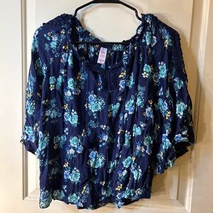 Justice Floral Blouse W Long sleeves